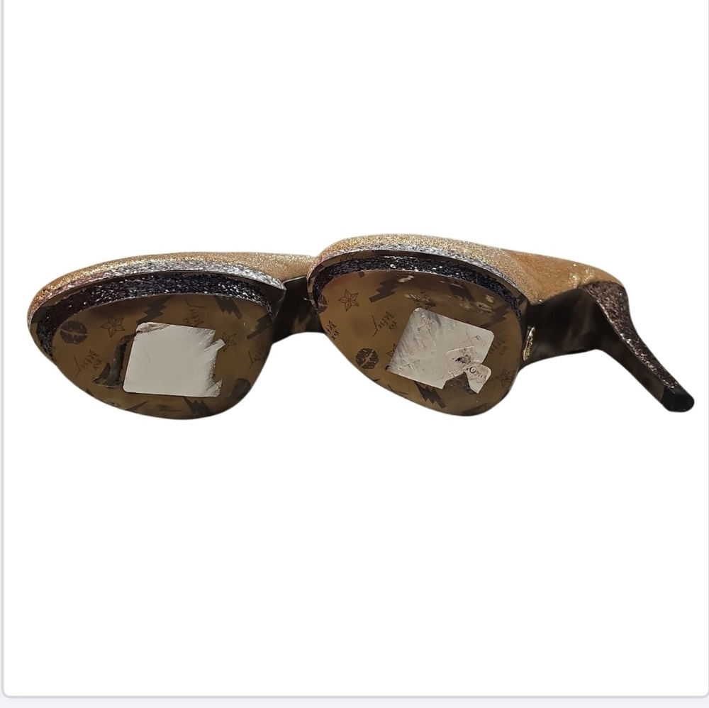 Betsey Johnson Seann Gold Silver Black Sparkle Glitter Platform High Heel (10) - Picture 6 of 6